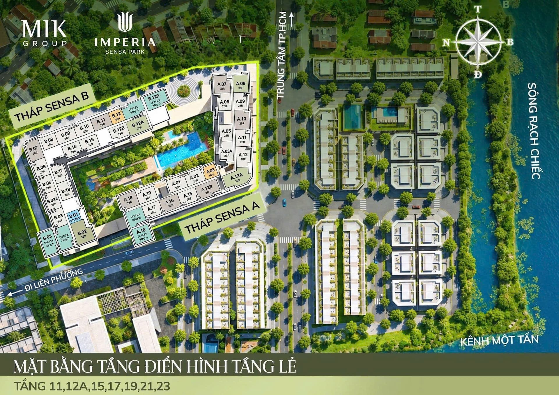 Mặt bằng tầng lẻ (11, 12A, 15, 17, 19, 21) Imperia Sensa Park